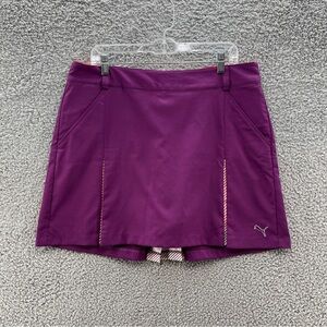 Puma Skort Womens 14 Purple Dry Cell Kick Pleat Zip Up Casual Golf Pockets